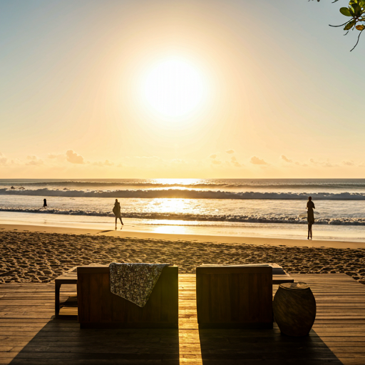 Batu Bolong Beach Canggu at golden hour